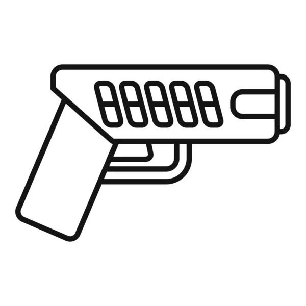 Vetor de contorno de ícone de taser de choque. Pistola atordoar — Vetor de Stock