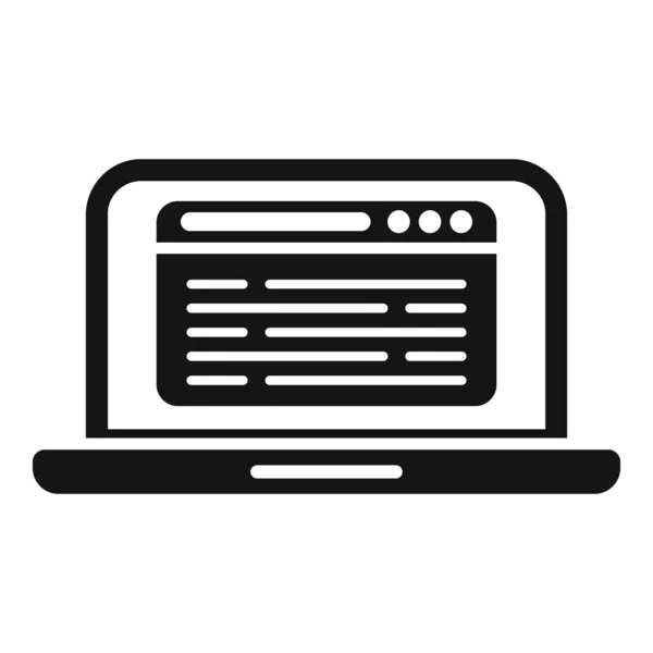 Laptop ícone curso on-line vetor simples. Pessoas da Web — Vetor de Stock