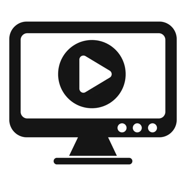 Video play monitor icono vector simple. Formación en línea — Vector de stock