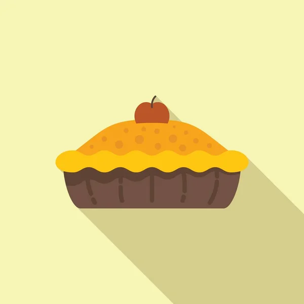 Söt äppelpaj ikon platt vektor. Efterrätt av tårta — Stock vektor