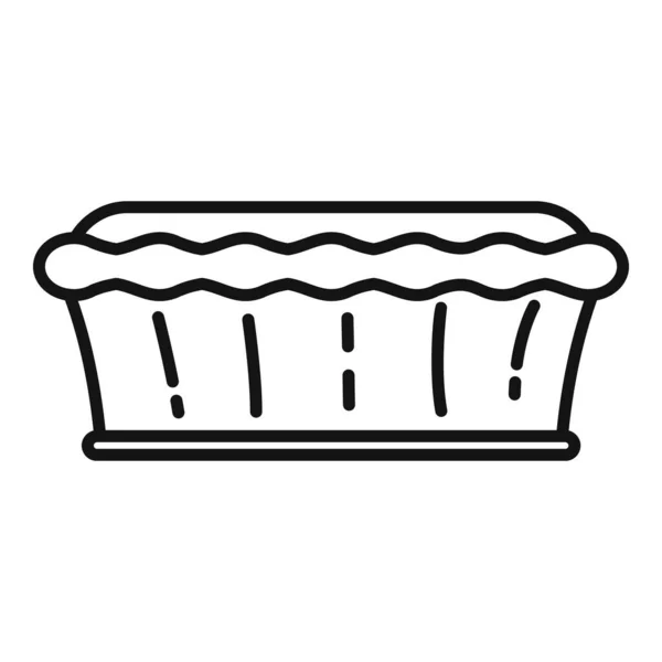 Apfelkuchen-Dessert-Symbol Umrissvektor. Obstkuchen — Stockvektor