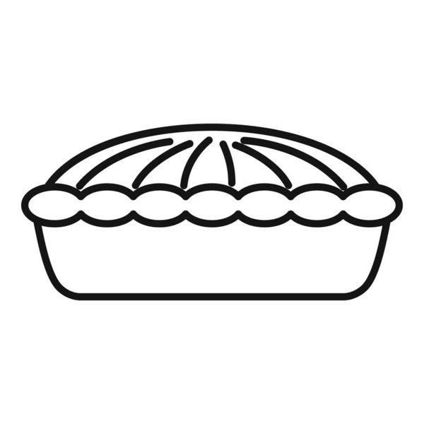 Vettore di contorno icona Cheesecake. Torta di mele — Vettoriale Stock