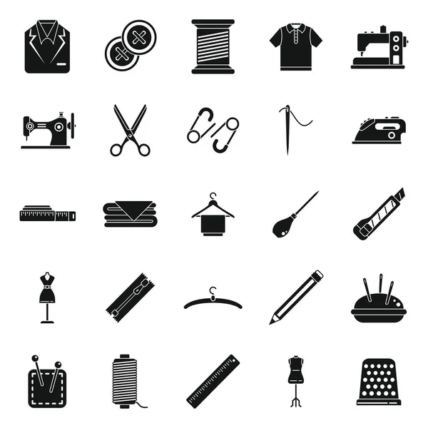 Clothing repair icons set simple vector. Cloth making — Stock Vector