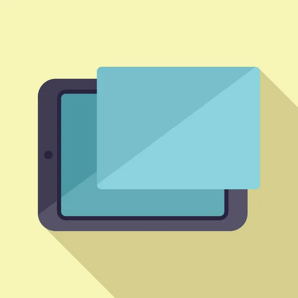Tablet screen protector icon flat vector. Fix cell — Stock Vector