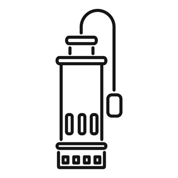 Pompe à eaux usées icône contour vecteur. Moteur électrique — Image vectorielle