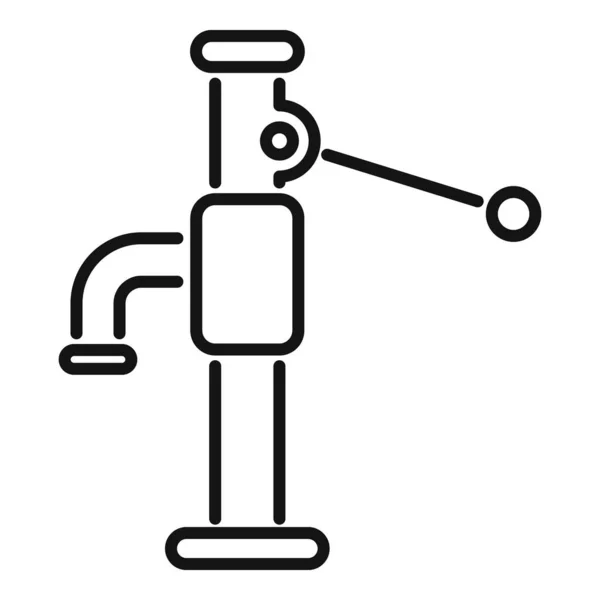 Waterleiding pomp pictogram omtrek vector. Systeemmotor — Stockvector