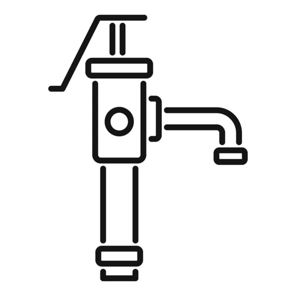 Bahçe su pompası ikonu ana hat vektörü. Kapakçık sistemi — Stok Vektör