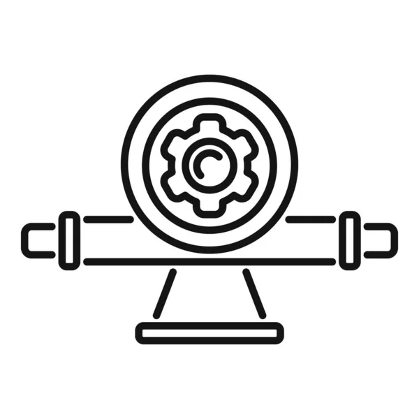 Vecteur de contour d'icône de pompe Gaude. Moteur hydraulique — Image vectorielle