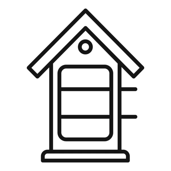 Vetor de contorno de ícone de casa de fumaça. Fumigação Bbq — Vetor de Stock