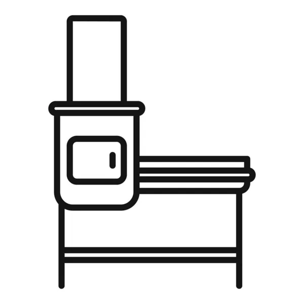 Marteau smokehouse icône contour vecteur. Bbq grill — Image vectorielle