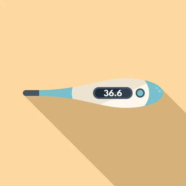 Maintenez l'icône du pistolet de contact vecteur plat. Thermomètre numérique — Image vectorielle