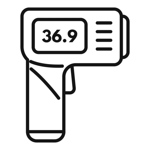 Digitale thermometer icoon omtrek vector. Medische hand — Stockvector