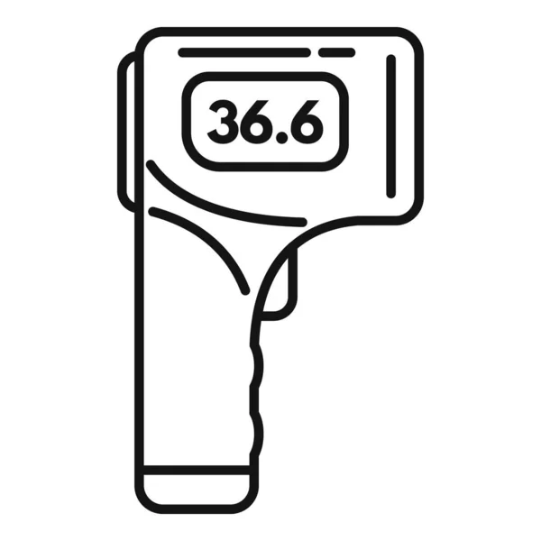 Thuis thermometer pictogram omtrek vector. Digitale temperatuur — Stockvector