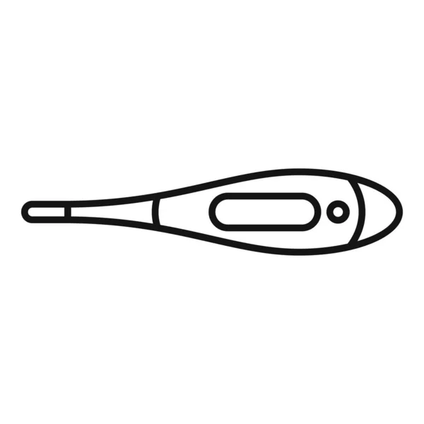 Houd contact pistool icoon omtrek vector. Digitale thermometer — Stockvector