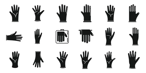 Medical gloves icons set simple vector. Care clinic — Stock Vector