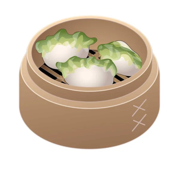 Japanese dumplings icon cartoon vector. Chinese gyoza — Stock Vector
