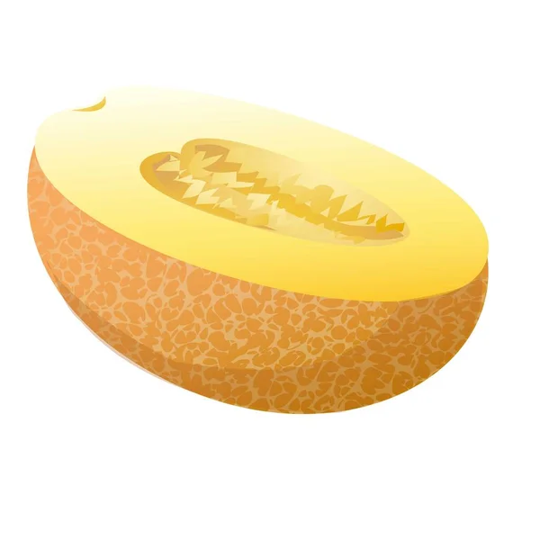 Vektor kresleného melounu. Žlutá sladká — Stockový vektor