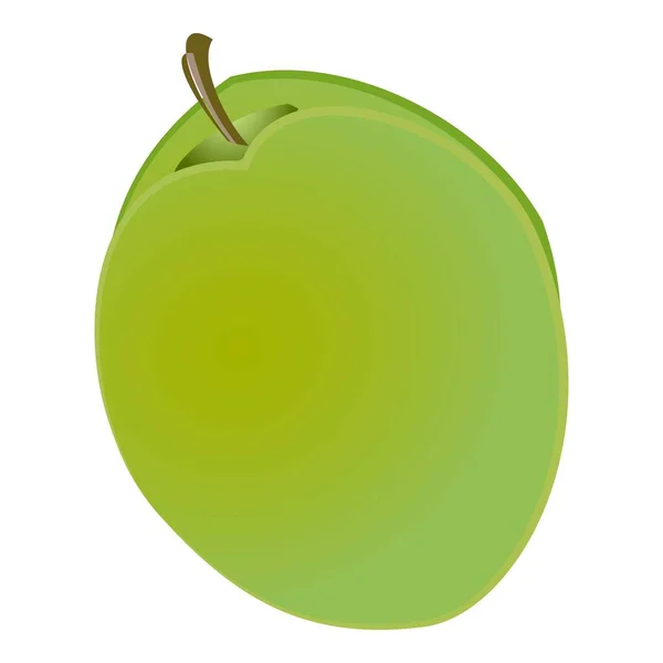 Verde icono de albaricoque vector de dibujos animados. Zumo de fruta — Vector de stock