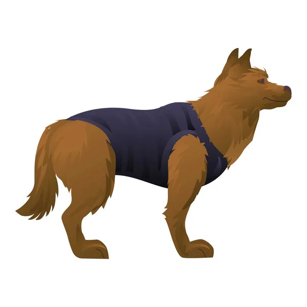 Αστυνομικός σκύλος εικονίδιο φορέα κινουμένων σχεδίων. Φύλακας βοσκός — Διανυσματικό Αρχείο