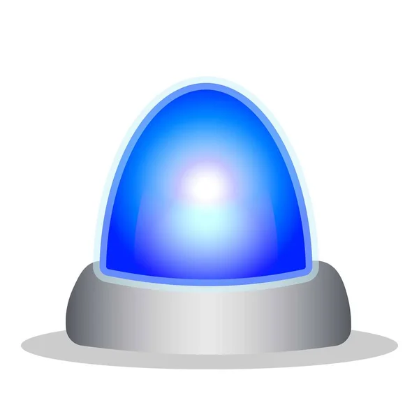 Blue police flasher icône dessin animé vecteur. Feu de secours — Image vectorielle
