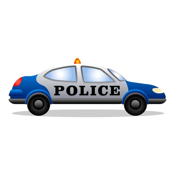Policía coche icono vector de dibujos animados. Vehículo de policía — Archivo Imágenes Vectoriales