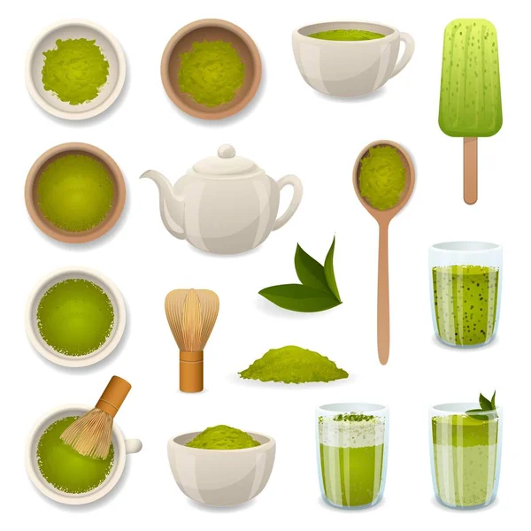 Matcha-Tee-Symbol Cartoon-Vektor. Kaffeepulver — Stockvektor