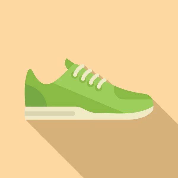 Значок спортивной обуви плоский вектор. Спортивный образ жизни — стоковый вектор
