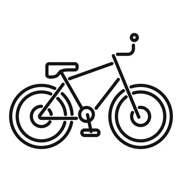 Вектор контура значка спортивного велосипеда. Активный образ жизни — стоковый вектор