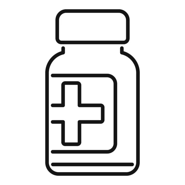 Deporte píldoras médicas icono contorno vector. Alimento dietético — Vector de stock