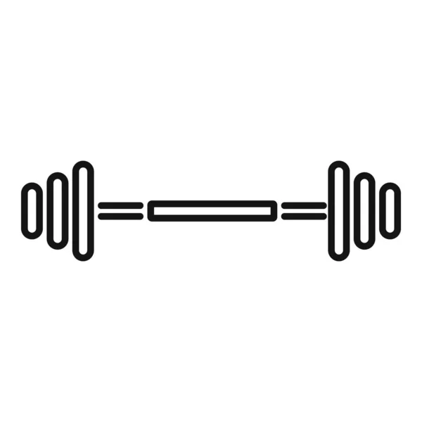 Gym skivstång ikon kontur vektor. Idrott — Stock vektor