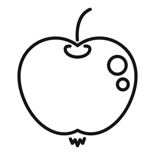 Icono de manzana fresca contorno vector. Alimento dietético — Vector de stock