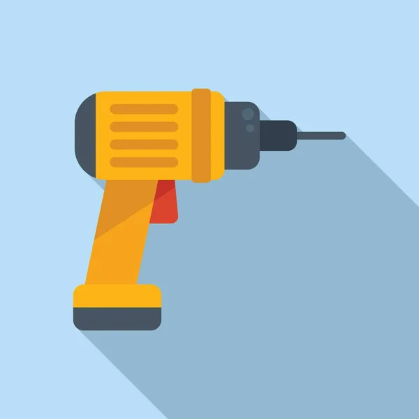 Bike electric drill icon flat vector. Fix service — Stock Vector