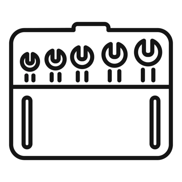 Bike key set icon outline vector. Repair fix — Stock Vector