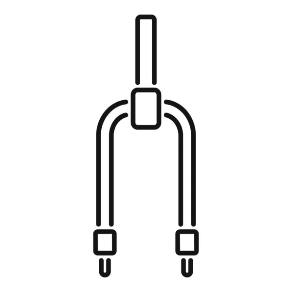 Vélo suspension fourche icône contour vecteur. Atelier de réparation — Image vectorielle