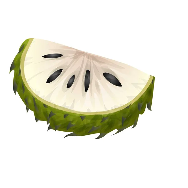 Annona soursop Symbol Cartoon-Vektor. Graviolafrucht — Stockvektor