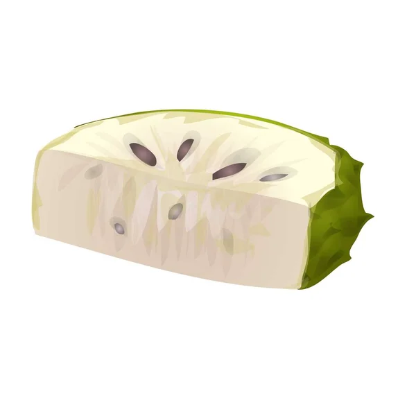 Cutted soursop icon cartoon vektor. Graviolafrucht — Stockvektor