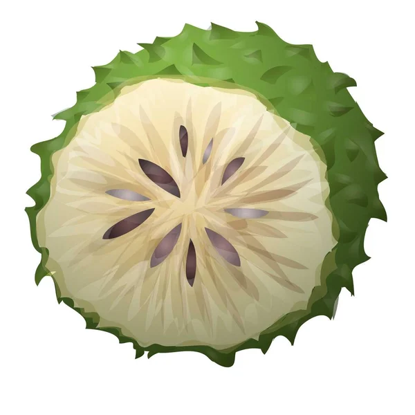 Tanaman ikon soursop vektor kartun. durian segar - Stok Vektor