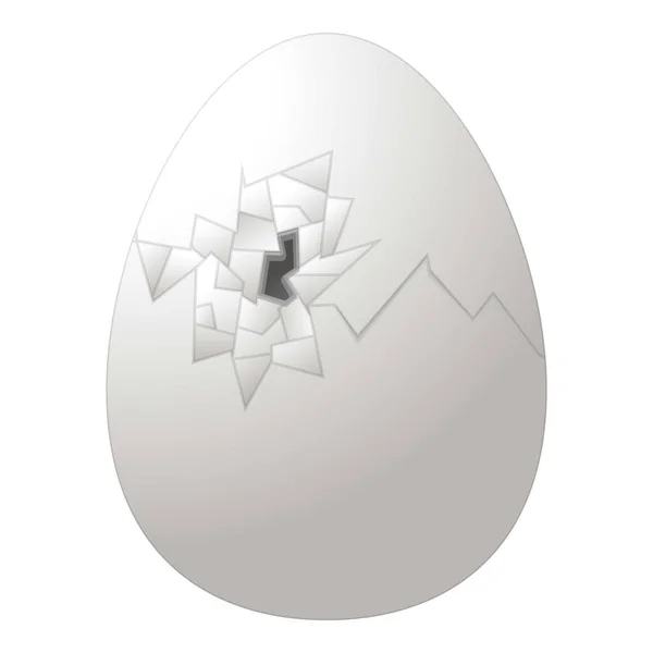 Punto icono de cáscara de huevo vector de dibujos animados. Huevo roto — Vector de stock