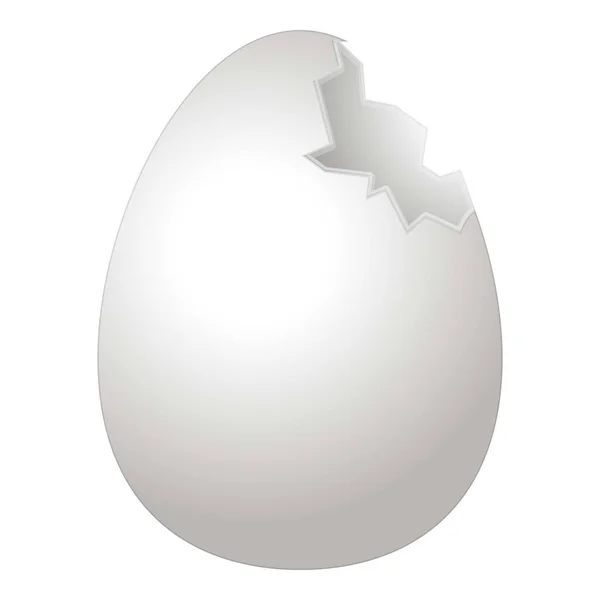 Abrir vetor de desenho animado ícone ovo quebrado. Casca de ovo de galinha — Vetor de Stock