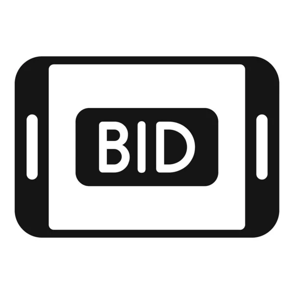 Ícone de leilão Tablet bid vetor simples. Preço de venda —  Vetores de Stock