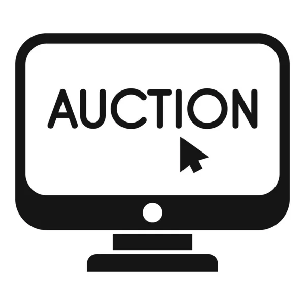 Online PC aukciós ikon egyszerű vektor. Áreladás — Stock Vector