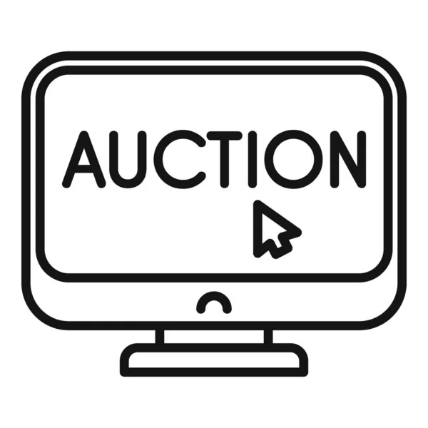 Online pc aukció ikon vázlat vektor. Áreladás — Stock Vector