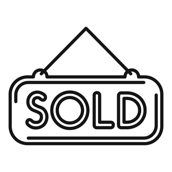 Aukció eladott ikon vázlatos vektor. Áreladás — Stock Vector