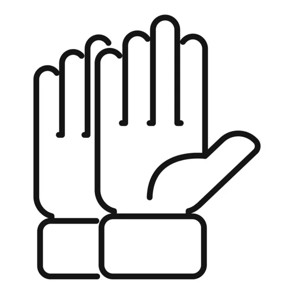 Vecteur de contour d'icône de main d'enchère. Cour des finances — Image vectorielle