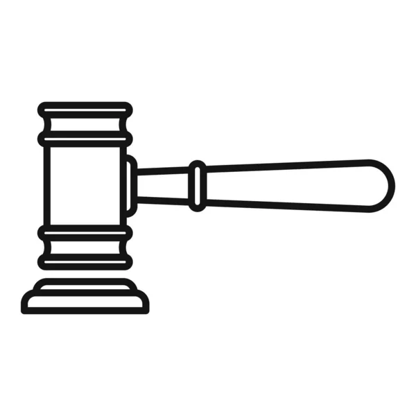 Auction gavel icon outline vector. Sell price — Stock Vector