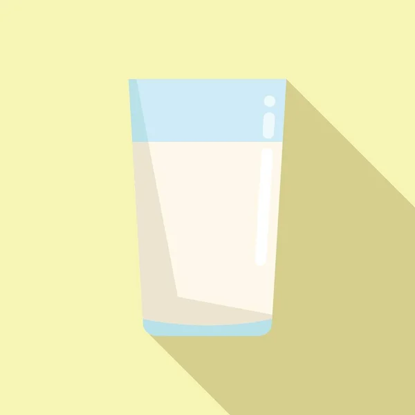 Ícone de vidro de leite vetor plano. Bebida copo — Vetor de Stock