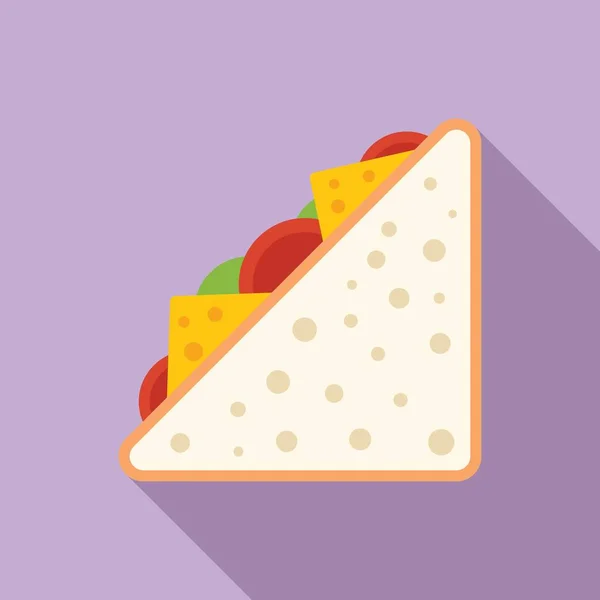 Colazione sandwich icona vettore piatto. Farina alimentare — Vettoriale Stock