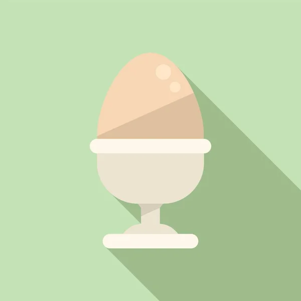 Gekochtes Ei Frühstück Symbol flachen Vektor. Gesunde Ernährung — Stockvektor