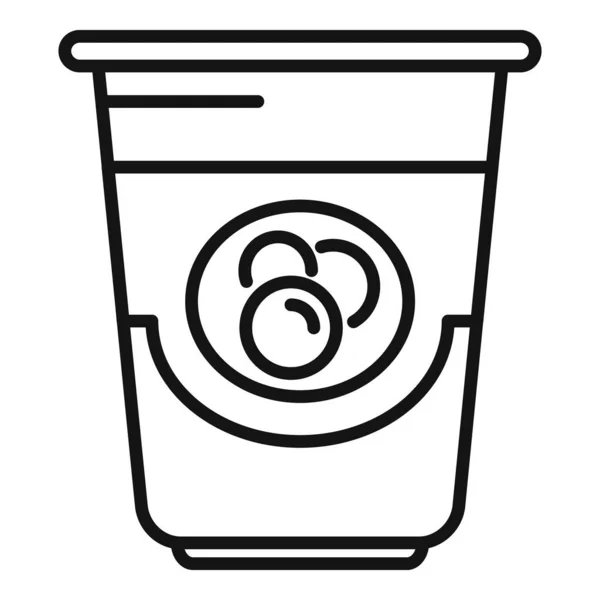 Breakfast yogurt icon outline vector. Food meal — Stock Vector
