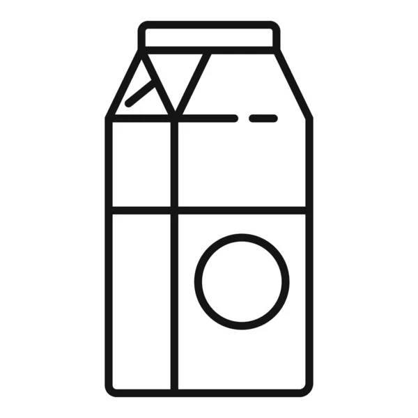 Emballage de lait icône contour vecteur. Calcium laitier — Image vectorielle